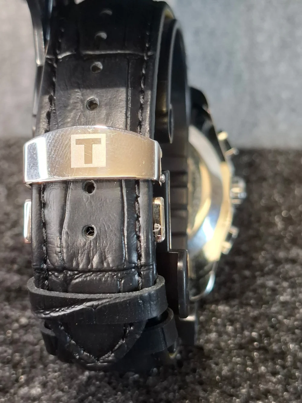 Tissot 1853 Black Chronograph Leather Strap Watch